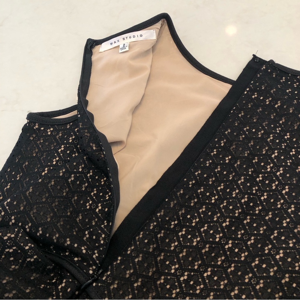MAX STUDIO Black Cocktail Party Dress Women’s Size 2 - Picture 7 of 15